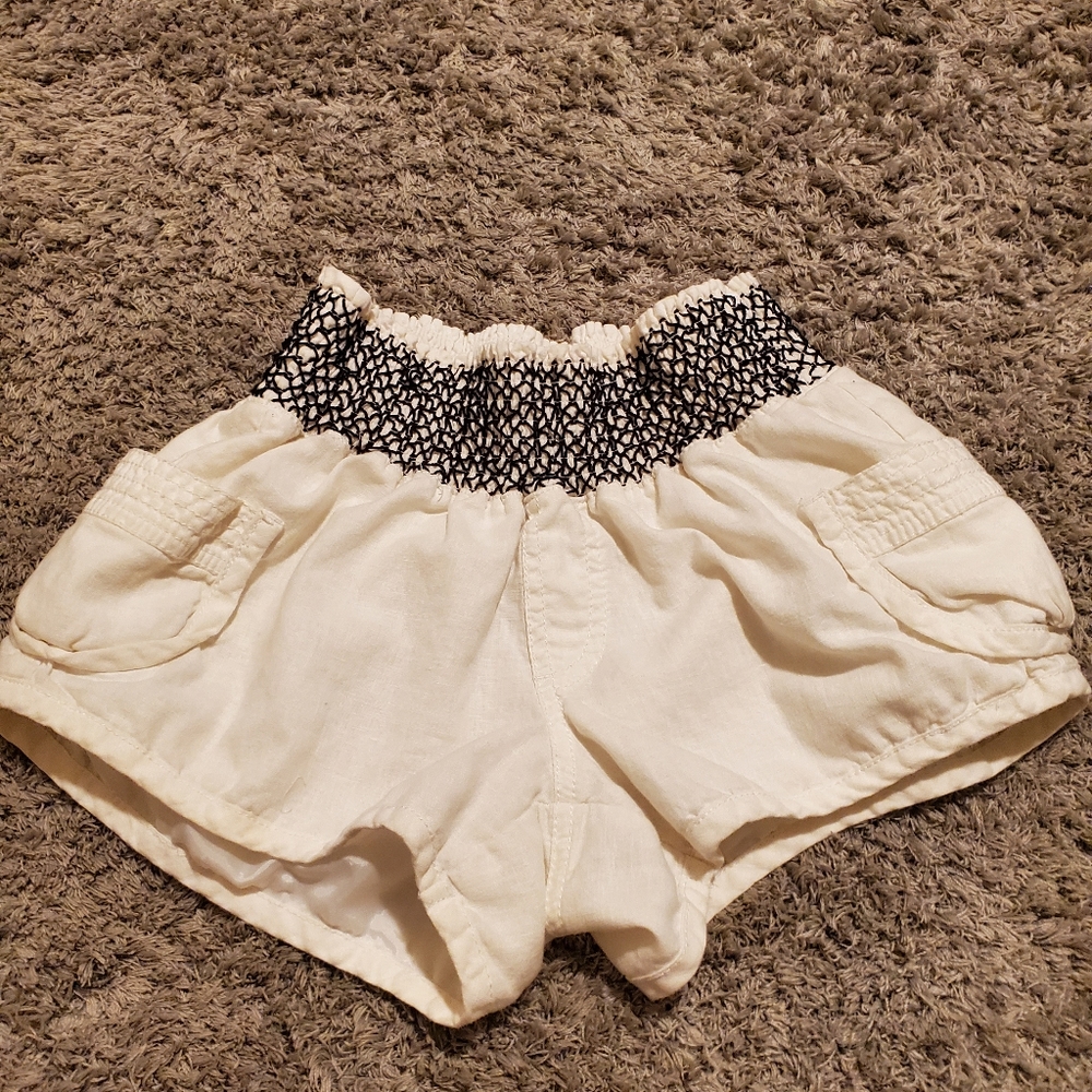 Junior white linen shorts